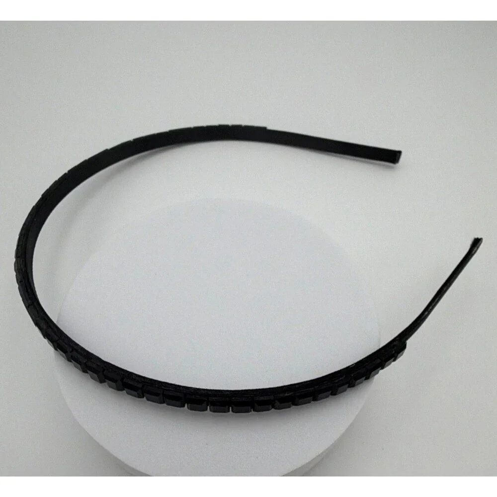 Black Padded Studded Headband, Solid Women's Hair Accessory
